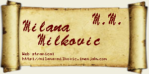 Milana Milković vizit kartica